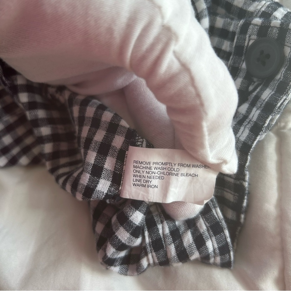 Gap Aubrey Shorts women’s size 6 gingham checkered black & white linen blend NEW - Picture 13 of 13